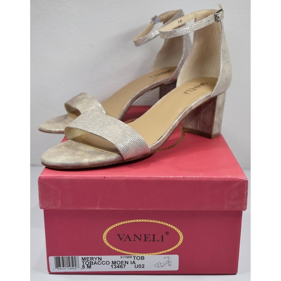 VANELI NIB MERYN TOBACCO LEATHER ANKLE STRAP SANDAL. SIZE 8 M - Picture 2 of 12